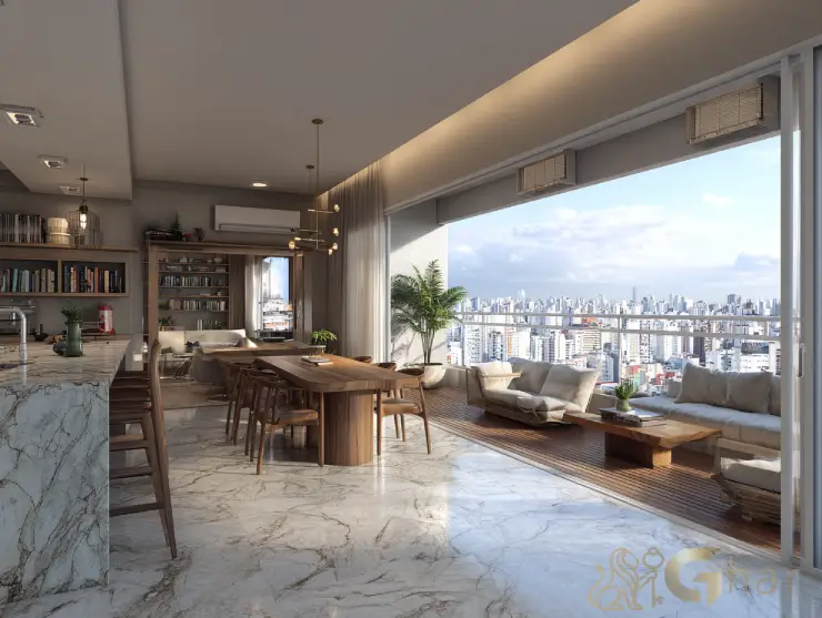 Apartamentos à venda na Chácara Klabin com sala de jantar integrada à varanda