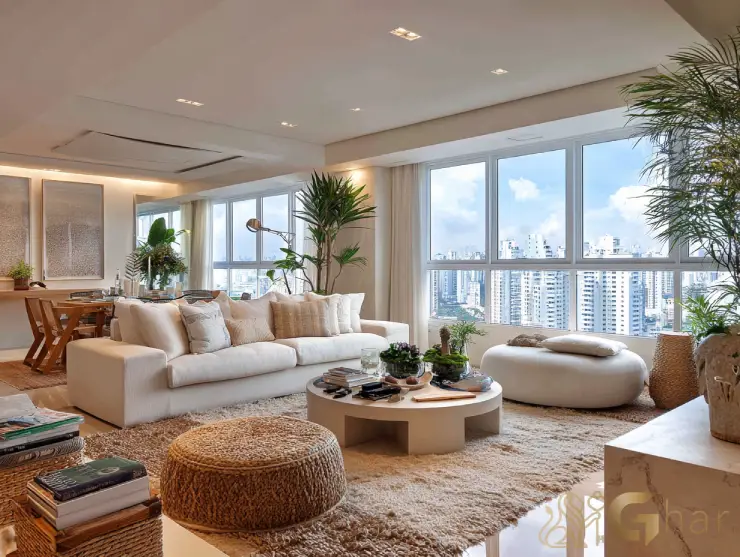 Sala aconchegante em apartamento à venda na Freguesia do Ó