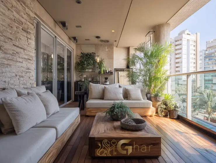 Varanda espaçosa e vista agradável em imóvel no centro de São Paulo