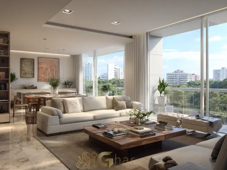 Apartamento à venda no Ibirapuera com sala de estar moderna e integrada