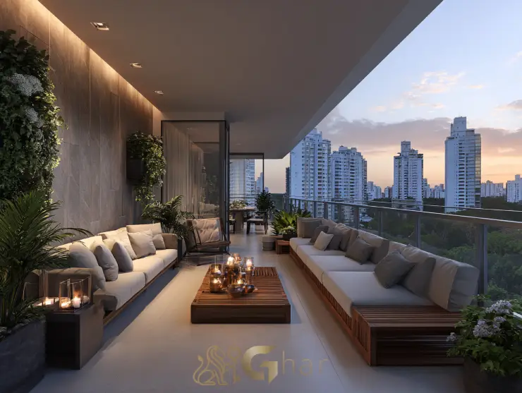 Varanda ampla e vista para em imóvel na zona sul da capital paulista