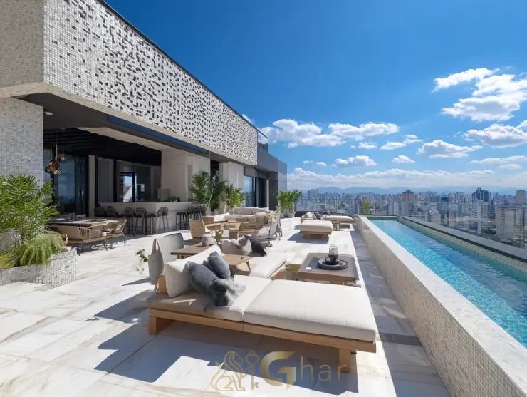 Cobertura à venda na Nova Klabin com piscina e área externa gourmet