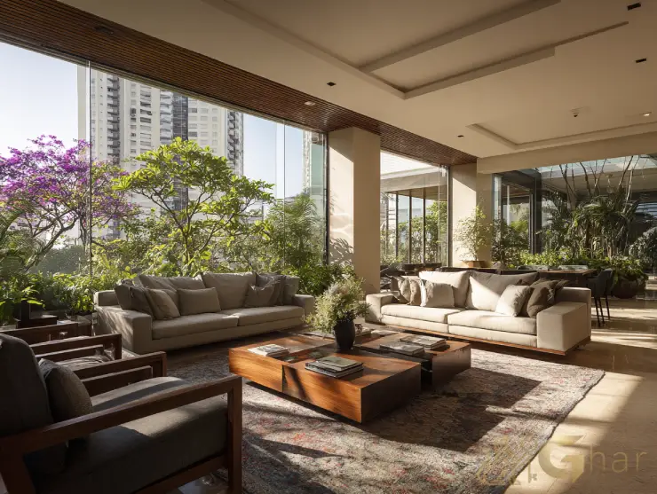 Imóvel decorado com sala de estar ampla na zona sul da capital paulista