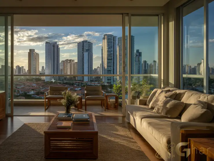 Apartamento decorado à venda no Paraíso com sala de estar e varanda integradas