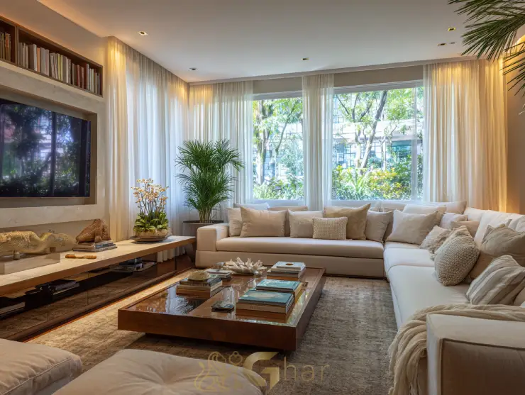 Sala de estar de alto padrão em apartamento à venda em Santana