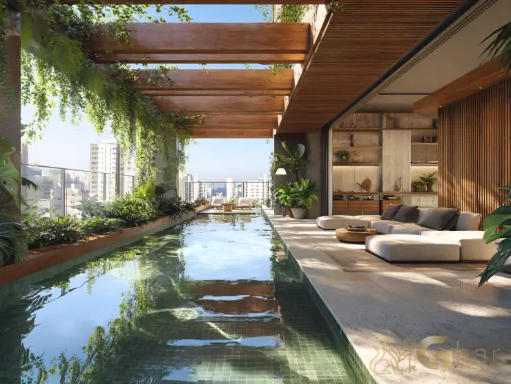 Cobertura de alto padrão com piscina e área externa em São Paulo — apartamentos à venda SP