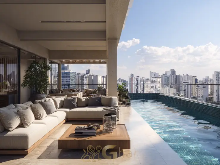 Cobertura à venda no Tatuapé com piscina e área externa ampla