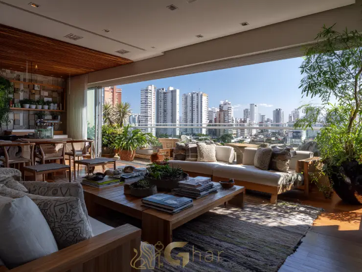 Varanda gourmet integrada — imóvel na zn de sp