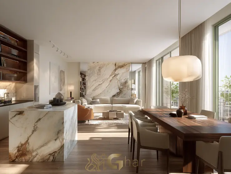 Cozinha aberta integrada à sala em apartamento à venda na Vila Clementino