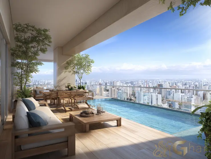 Cobertura com piscina e área externa na Vila Madalena