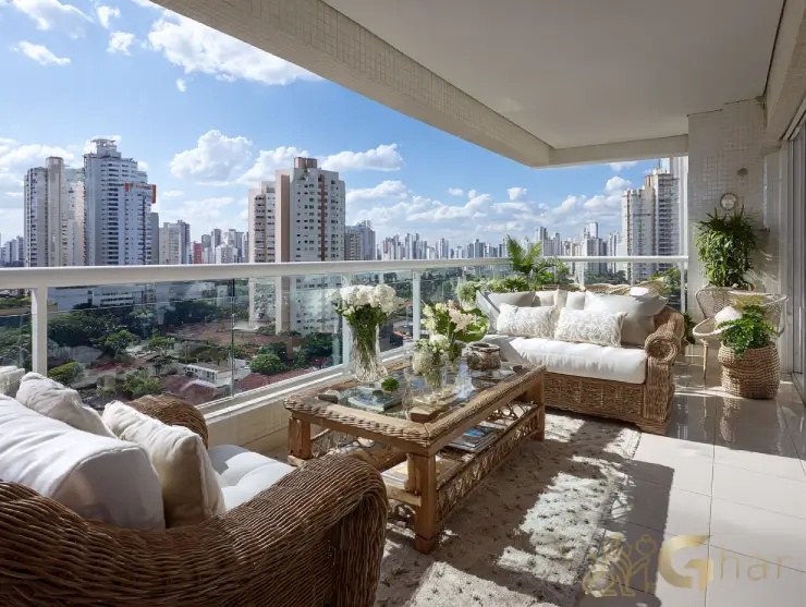 Varanda ampla com vista em empreendimento na zona oeste de sp