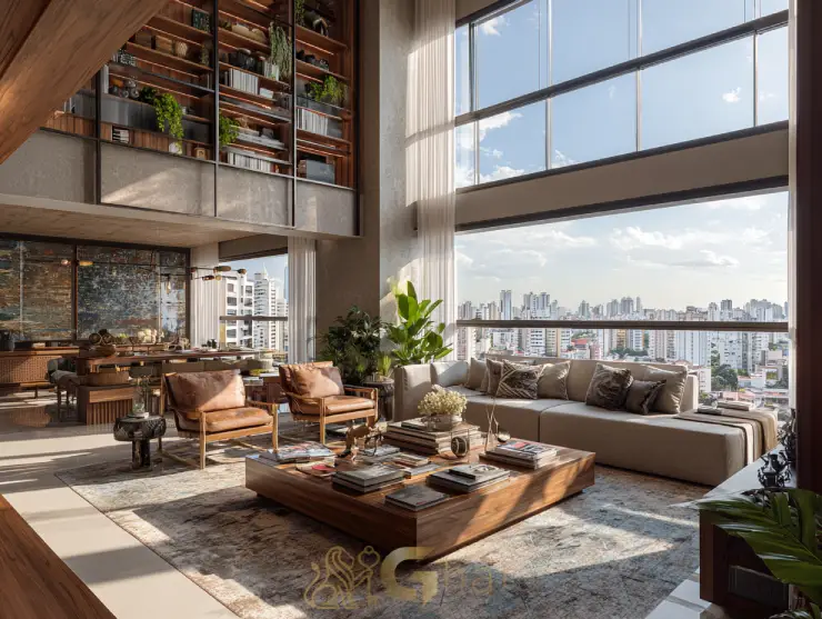 Cobertura duplex com sala ampla em apartamento à venda na Vila Nova Conceição