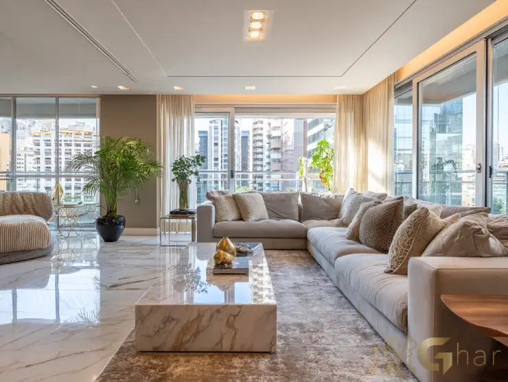 Sala de estar de alto padrão em apartamento à venda na Vila Prudente