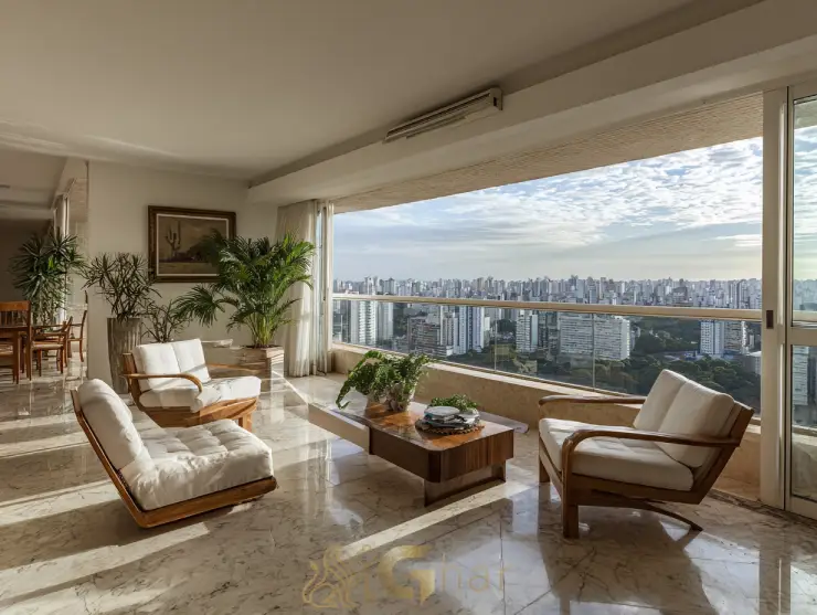 Varanda integrada à sala em imóvel na zl sp