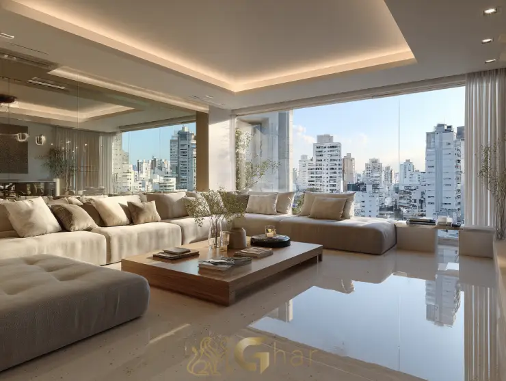 Apartamento de alto padrão à venda na Zona Leste de São Paulo com sala de estar ampla