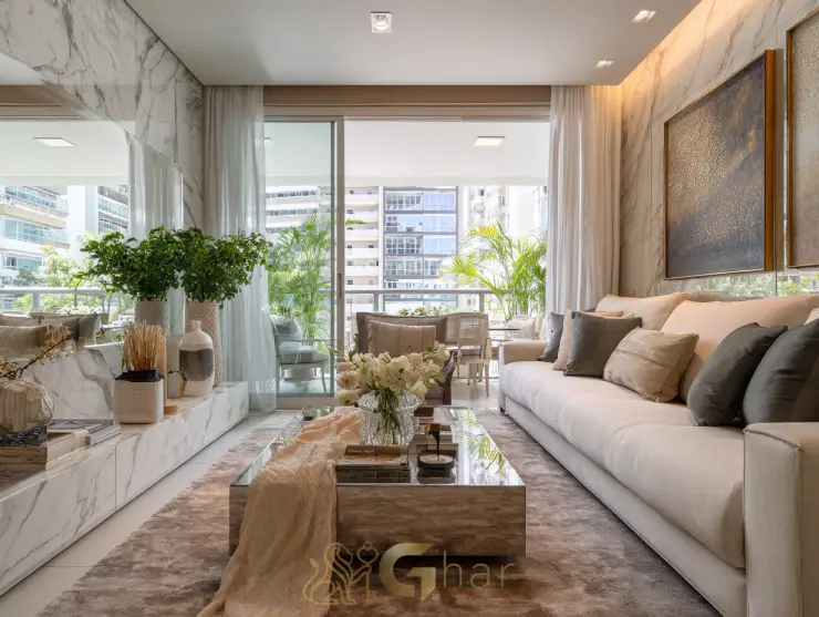 Sala de estar aconchegante em imóvel na capital paulista