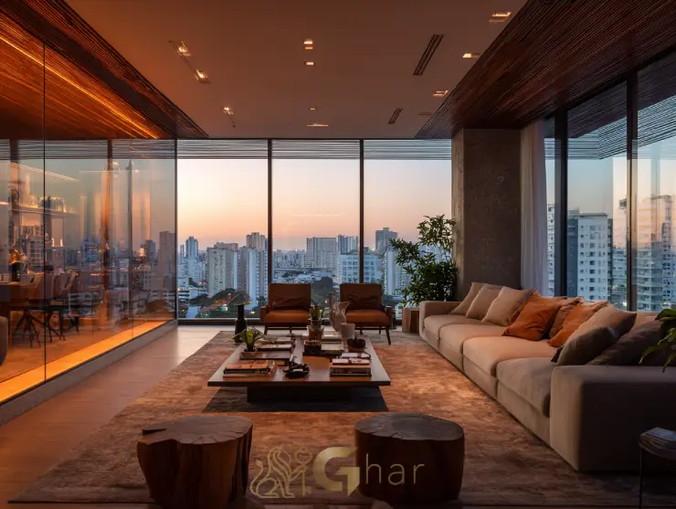 Sala decorada de alto padrão em apartamento no Alto do Ipiranga