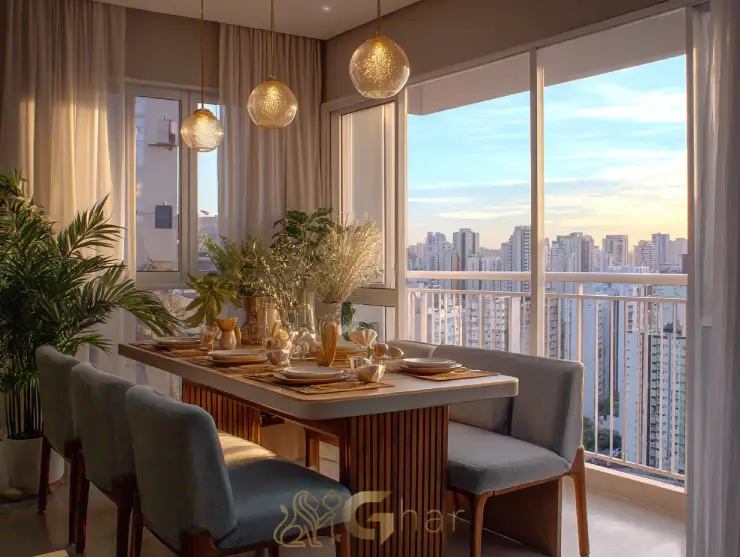 Sala de jantar compacta moderna na zona sul da capital