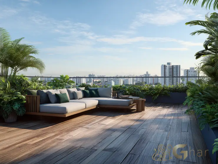 Cobertura na zona central da capital com área externa e vista para a cidade de São Paulo