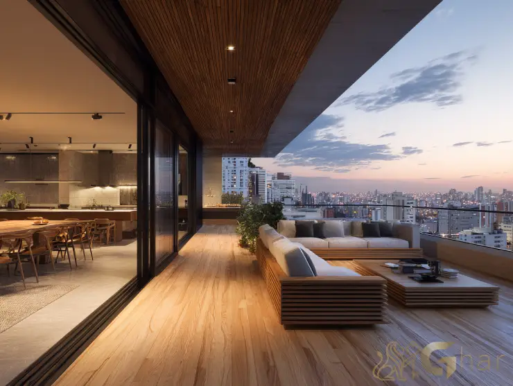 Cobertura com área externa e vista panorâmica no Ibirapuera