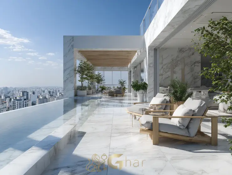 Cobertura de luxo no Jardim Guedala com piscina e área externa panorâmica