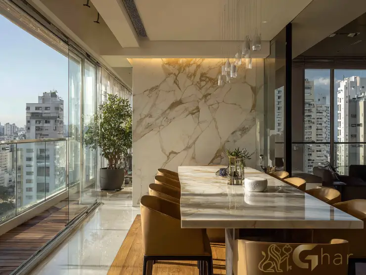 Sala de jantar decorada em imóvel na zona sul de São Paulo