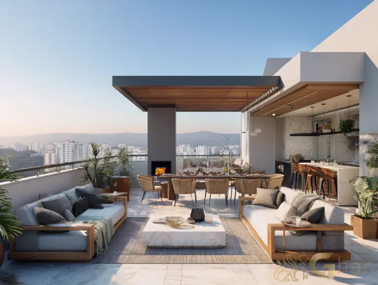 Cobertura na Parada Inglesa com área externa gourmet e lareira ao ar livre