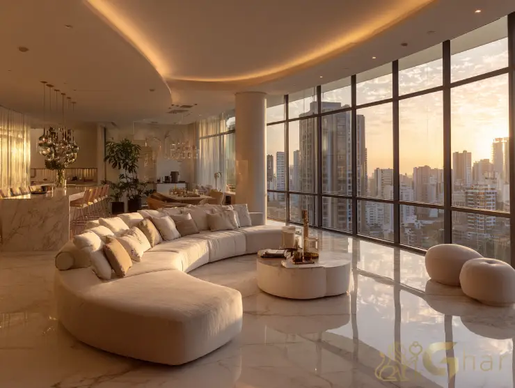 Apartamento de alto padrão em São Paulo com sala de estar ampla e design contemporâneo