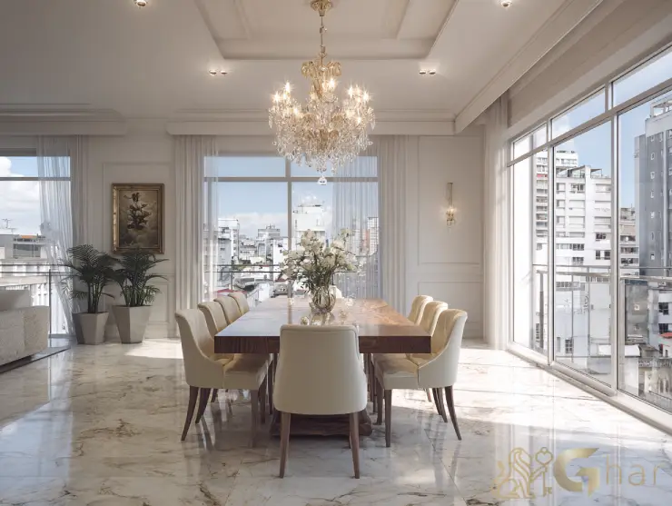 Sala de jantar decorada moderna na zona sul da capital