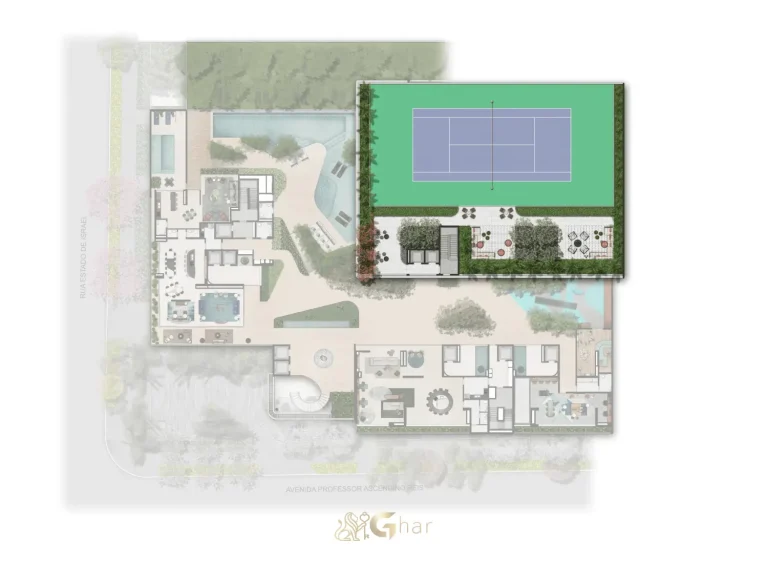 Planta do Wellness Club – 2º pavimento do Casa Ibirapuera Residences