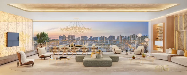 Living do apartamento de alto padrão 251 m² do Casa Senses no Brooklin