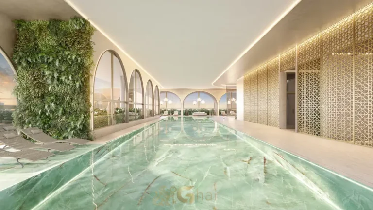 Área da piscina coberta climatizada do Casa Senses no Brooklin