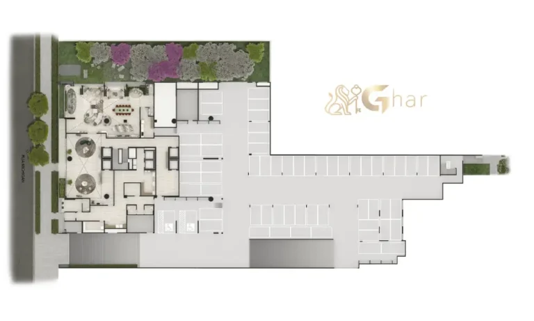 Planta do pavimento térreo e implantação do Casa Senses no Brooklin