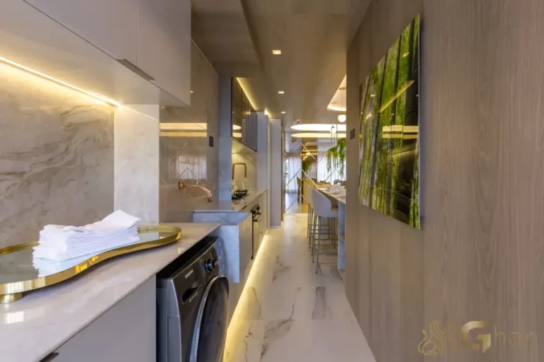 Área De Serviço Decorada Do Apto 94 M² No Eden Park By Dror Eden West