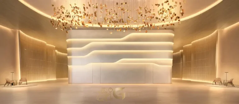 Lobby de luxo do Epic Jardim Europa Design by Pininfarina no Jardim Europa