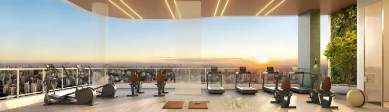 Academia no 51º pavimento do Epic Jardim Europa Design by Pininfarina