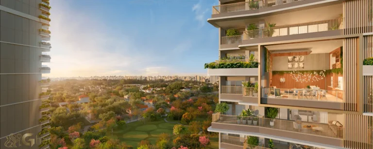 Fachada com varandas do Escape Eden no Brooklin