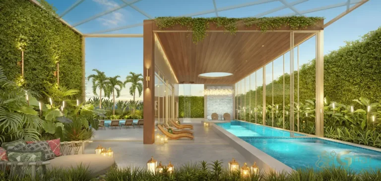 Piscina externa do condomínio Escape Eden no Brooklin