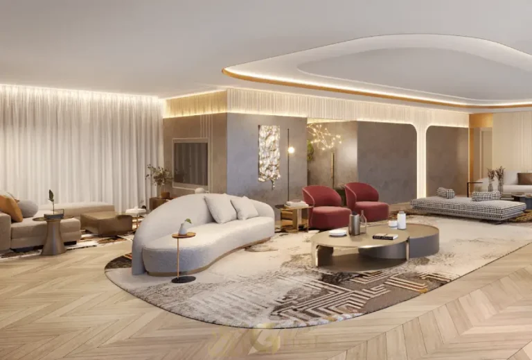 Living decorado do apartamento 254 m² no LIS Moema Île Saint-Louis em Moema