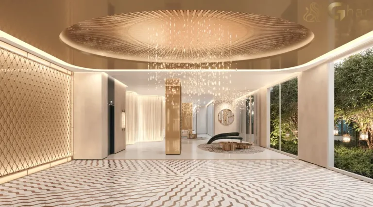 Lobby decorado do LIS Moema Île Saint-Louis com áreas de estar