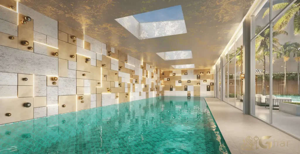 Piscina coberta e climatizada do LIS Moema Île Saint-Louis em Moema