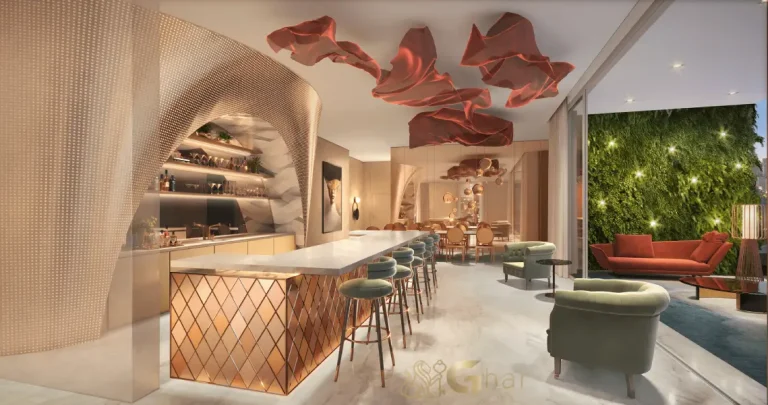 Salão de festas elegante do condomínio LIS Moema Île Saint-Louis em Moema