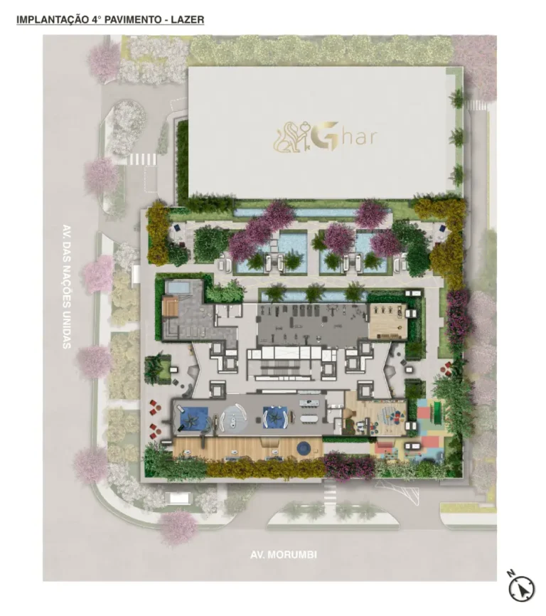 Planta 4° Pavimento Áreas De Lazer Do Mandarim The Legend Cyrela