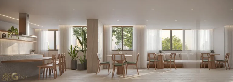 Salão Gourmet do Mooca Smart Spaces com espaço amplo e moderno