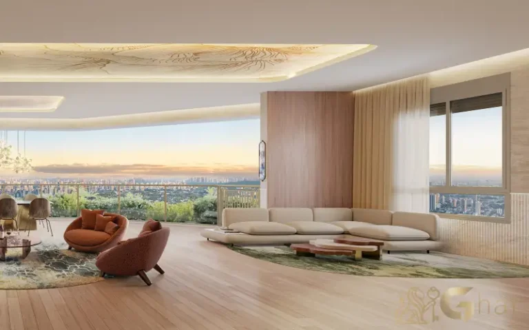 Ambiente integrado do living 169 m² no On The Sky Bela Cintra The Residences