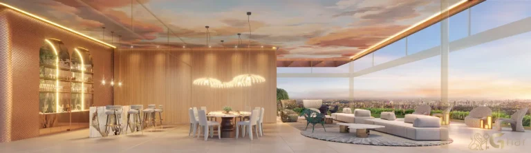 Espaço gourmet moderno no On The Sky Bela Cintra The Residences Consolação