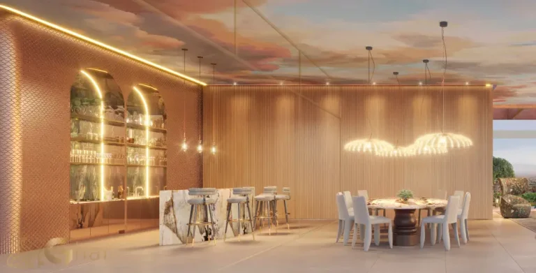 Ambiente gourmet com design premium no On The Sky Bela Cintra The Residences