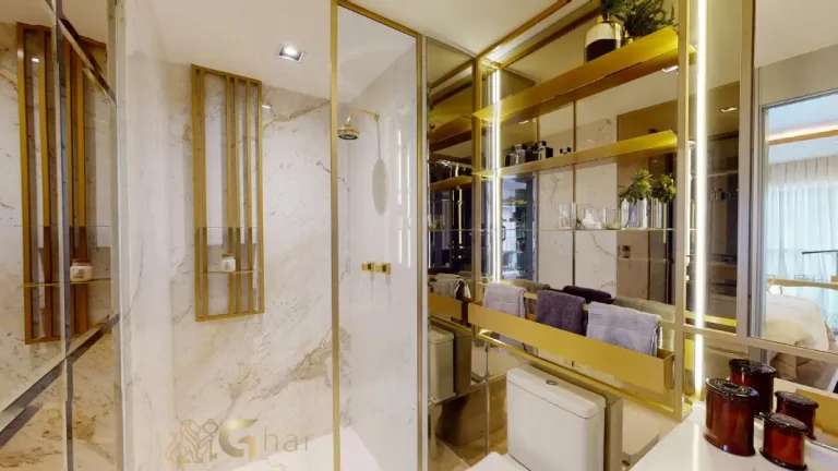 Banheiro do apartamento decorado 77 m² no On The Sky Cyrela by YOO