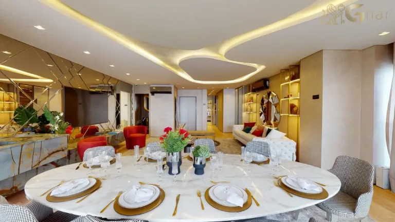 Sala de jantar do decorado 132 m² no On The Sky Cyrela by YOO