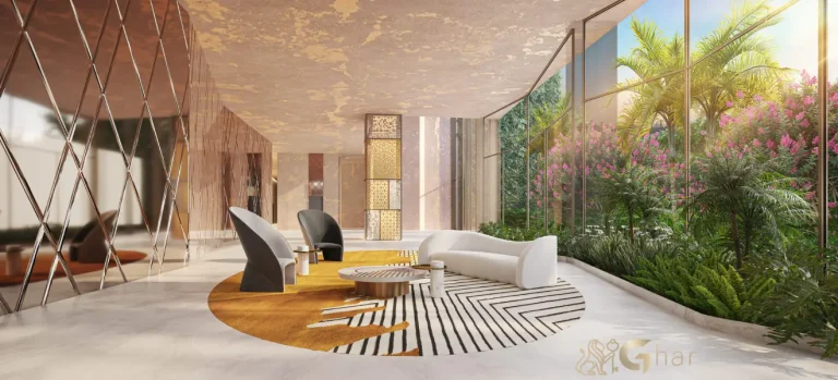 Lobby sofisticado do On The Sky Cyrela by YOO em Perdizes